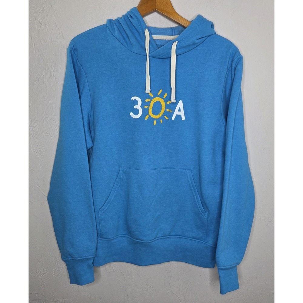Seaside 30A Florida Hoodie Blue Women's Medium Hooded Sweatshirt Vacation Beach